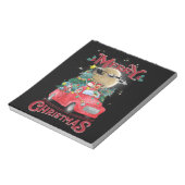 Vrolijk kerstfeest  Red Santa Truck Notitieblok (Linkerzijde)