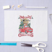 Vrolijk kerstfeest Red Santa Truck Tissuepapier (Craft)