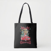 Vrolijk kerstfeest  Red Santa Truck Tote Bag (Voorkant)
