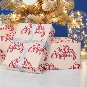 Vrolijk Kerstfeest Red Script Holiday Gift Cadeaupapier