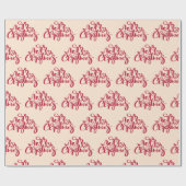 Vrolijk Kerstfeest Red Script Holiday Gift Cadeaupapier (Vlak)