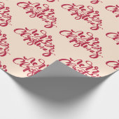 Vrolijk Kerstfeest Red Script Holiday Gift Cadeaupapier (Hoek)