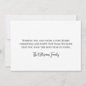 Vrolijk Kerstfeest Red Tartan Foto Feestdagenkaart (Achterkant)