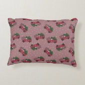 Vrolijk kerstfeest  Red Truck Accent Kussen (Achterkant)