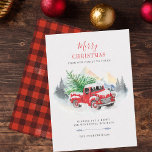 Vrolijk kerstfeest Red Truck Buffalo Family Kaart Notitiekaartje<br><div class="desc">Hoe kan je je vrienden en familie beter laten weten dat je aan hen denkt dan hen een heel prettig kerstfeest toe te wensen met deze klassieke rode vrachtwagen in de sneeuw met een kerstboom op de rug om de stemming te laten bepalen voor wat er komt. Wijzig de tekst...</div>
