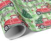 Vrolijk kerstfeest Red Truck Buffalo Pset Cadeaupapier (Rol Hoek)
