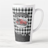 Vrolijk kerstfeest  Red Truck Buffalo Pset Latte Mok (Rechts)