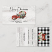 Vrolijk kerstfeest  Red Truck Business Visitekaartje (Voorkant / Achterkant)