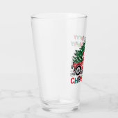 Vrolijk kerstfeest  Red Truck Glas (Rechts)