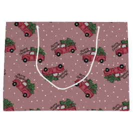 Vrolijk kerstfeest  Red Truck Groot Cadeauzakje