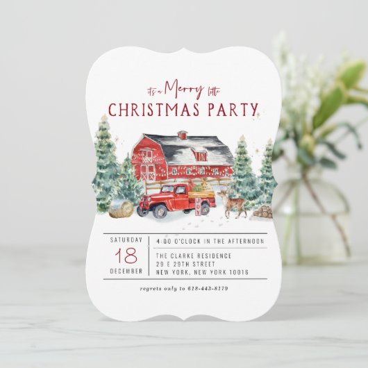 Vrolijk kerstfeest |  "Red Truck Holiday" Kaart (Staand voorkant)