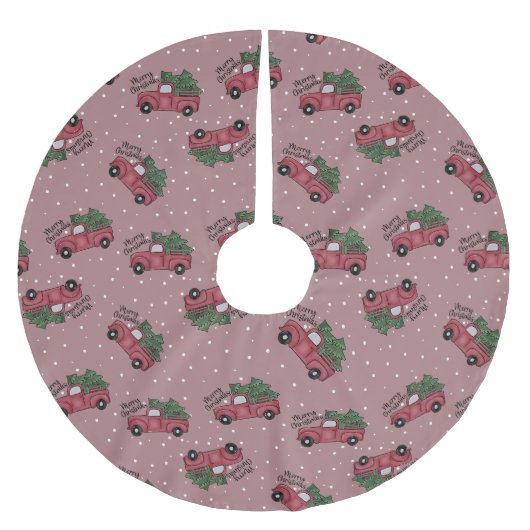 Vrolijk kerstfeest Red Truck Kerstboom Rok (Voorkant)