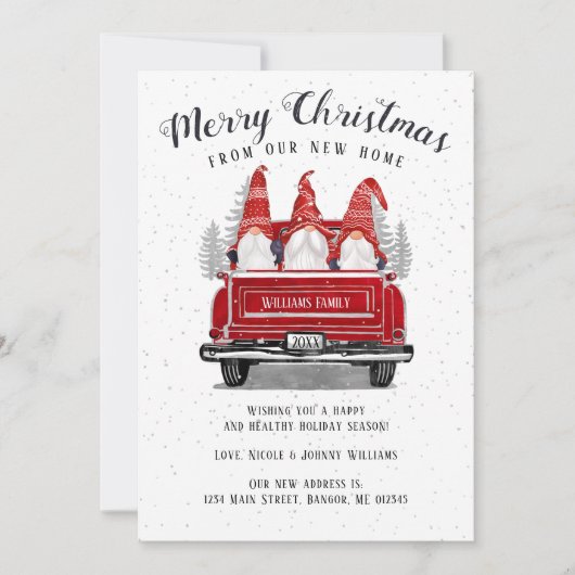 Vrolijk kerstfeest  Red Truck Moving Aankondiging (Voorkant)