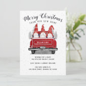 Vrolijk kerstfeest  Red Truck Moving Aankondiging (Staand voorkant)