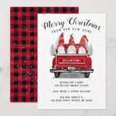 Vrolijk kerstfeest  Red Truck Moving Aankondiging (Voorkant / Achterkant)