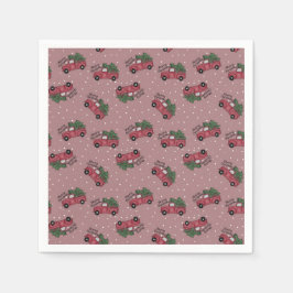 Vrolijk kerstfeest  Red Truck Servet