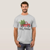 Vrolijk kerstfeest  Red Truck T-shirt (Voorkant volledig)