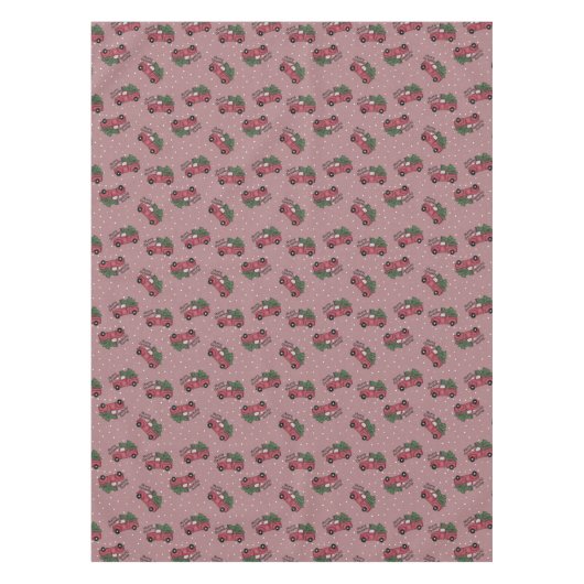 Vrolijk kerstfeest Red Truck Tafelkleed (Voorkant)