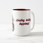 Vrolijk kerstfeest  Red Truck Tweekleurige Koffiemok (Voorkant rechts)