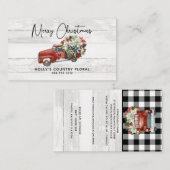 Vrolijk kerstfeest  Red Truck Visitekaartje (Voorkant / Achterkant)