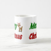 Vrolijk kerstfeest Reinderood groen halve typograf Koffiemok (Center)