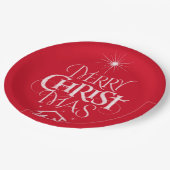 Vrolijk kerstfeest Religieuze Calligrafie Chalk Re Papieren Bordje (Gekanteld)