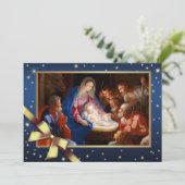 Vrolijk kerstfeest. Religieuze fijne kerstKaarten Feestdagenkaart (Staand voorkant)