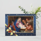 Vrolijk kerstfeest. Religieuze fijne kerstKaarten Feestdagenkaart (Staand voorkant)