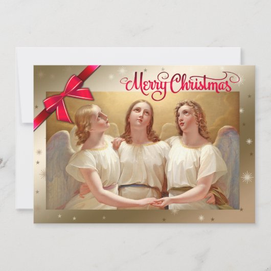 Vrolijk kerstfeest. Religieuze Fine Art Kerst Kaar Feestdagenkaart (Voorkant)