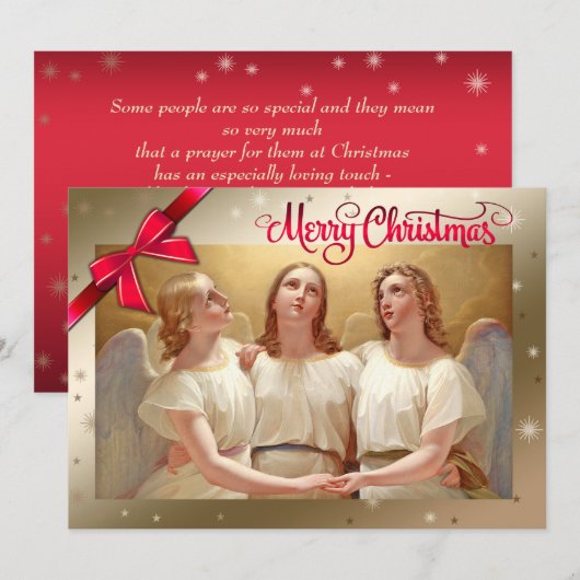 Vrolijk kerstfeest. Religieuze Fine Art Kerst Kaar Feestdagenkaart (Voorkant / Achterkant)