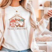 Vrolijk Kerstfeest Religieuze Gnome Manger Kerstmi Tri-Blend Shirt