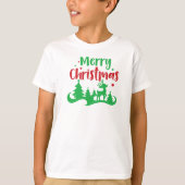 Vrolijk kerstfeest, rendier, kerstboom, sterren t-shirt (Voorkant)