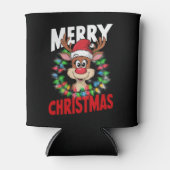 Vrolijk kerstfeest Rendier Kerstvakantie Blikjeskoeler (Voorkant)