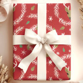 Vrolijk Kerstfeest Rendier Krans Vakantie Rood Cadeaupapier