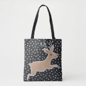 Vrolijk kerstfeest - rendieren tote bag (Voorkant)