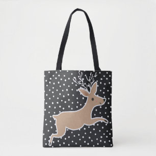 Vrolijk kerstfeest - rendieren tote bag