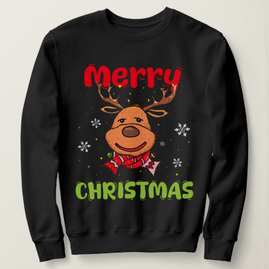 Vrolijk Kerstfeest Rendieren Vrouwen Mannen Grappi Trui (Design voorkant)