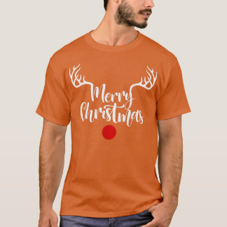 Vrolijk kerstfeest, rendierhoorn, vrolijk kerstfee t-shirt