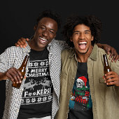 Vrolijk kerstfeest, rennen rennit Ugly T-shirt