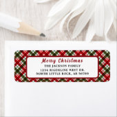 Vrolijk kerstfeest | Retouradres rode typografie Etiket (Insitu)