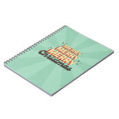 Vrolijk Kerstfeest retro 3d ontwerptekst Notitieboek (Linkerzijde)