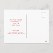 Vrolijk kerstfeest | Retro Jingle Bells & Pines Feestdagenkaart (Achterkant)