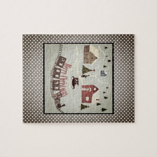 Vrolijk kerstfeest, retro legpuzzel (Horizontaal)