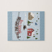 Vrolijk kerstfeest, retro legpuzzel (Horizontaal)