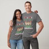 Vrolijk Kerstfeest Retro Lelijke Kerst Meerkat ret T-shirt (Unisex)