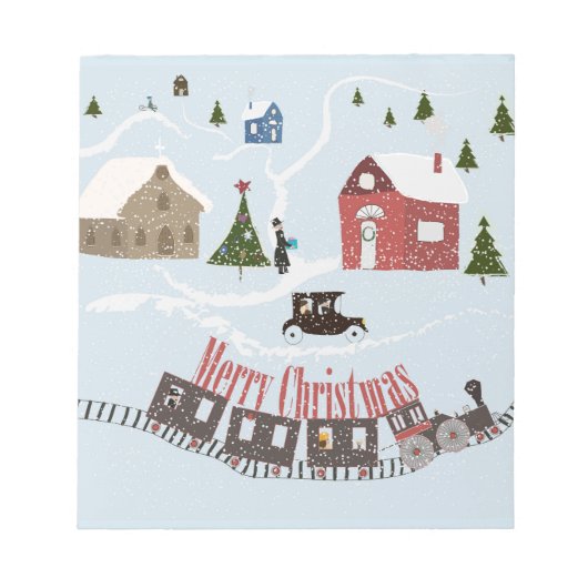 Vrolijk kerstfeest, retro notitieblok (Voorkant)