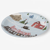 Vrolijk kerstfeest, retro papieren bordje (Gekanteld)