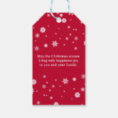 Vrolijk Kerstfeest Retro Red Script Vakantiefoto Cadeaulabel (Achterkant)