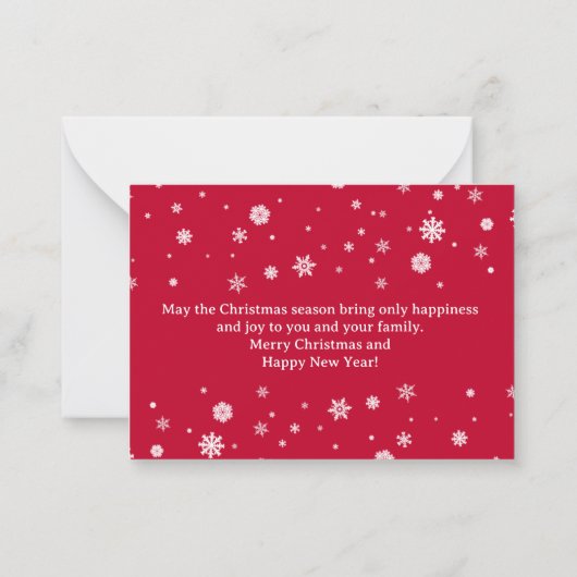 Vrolijk Kerstfeest Retro Red Script Vakantiefoto Notitiekaartje (Achterkant)