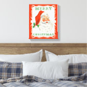 Vrolijk kerstfeest  Retro Santa Claus Canvas Afdruk (Insitu (Slaapkamer))